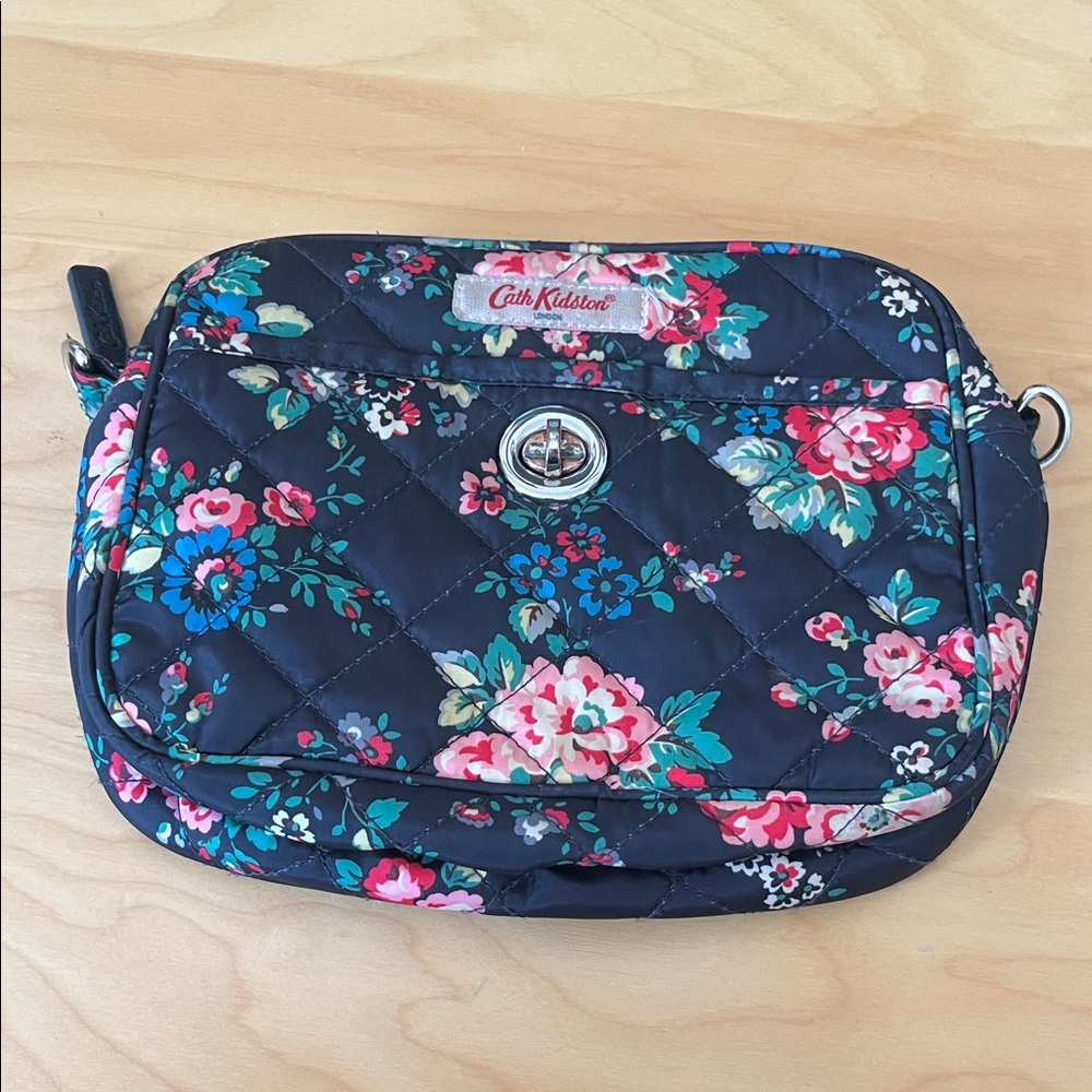 Cath Kidston Black Floral Crossbody Bag